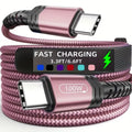 100W PD Super Fast Charging Type C to Type C Data Cable, High-Speed USB-C to USB-A Charging Cable, Durable Braided Design, Charger Cable, Compatible with Iphone 15, Macbook, Ipad, Xiaomi