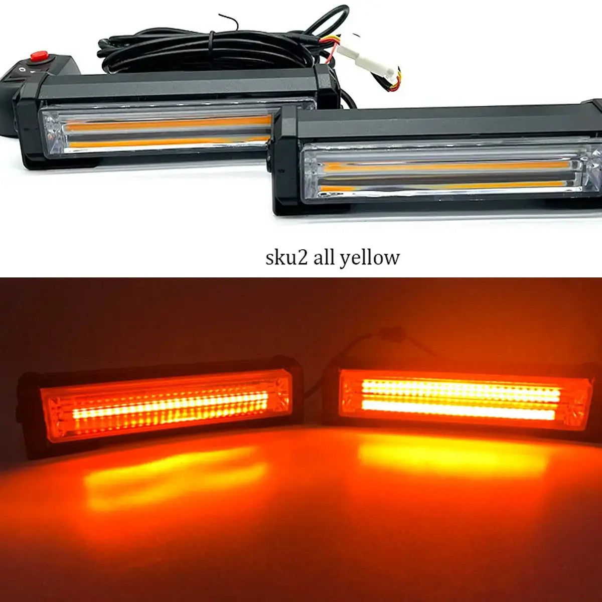 Truck COB LED Flashing Light, Car Grille Warning Lamp & Roof Alert Light, Universal 12 V/24 V Strobe Car Light with Multiple Flash Modes and Aluminum Housing