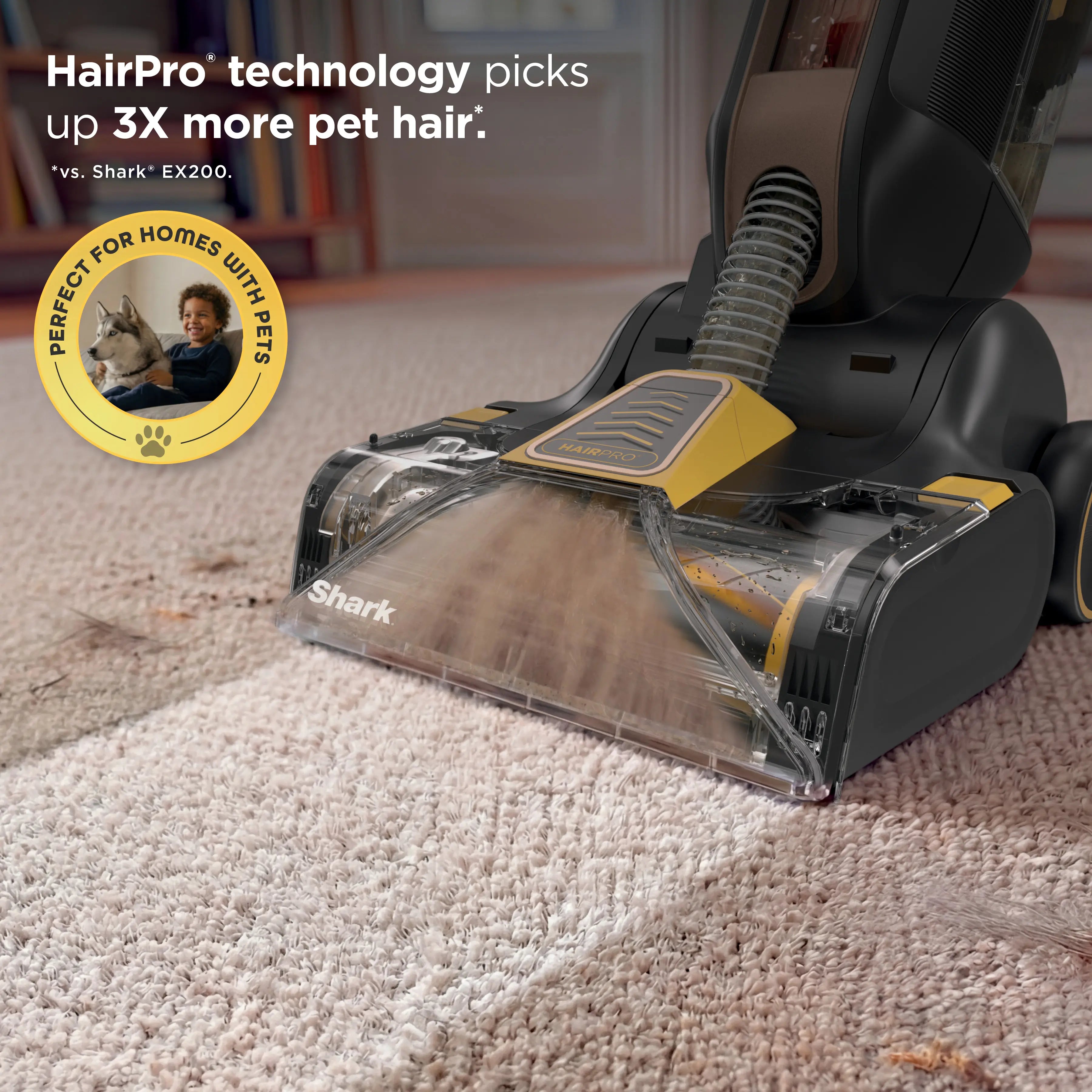 Shark Carpetforce Hairpro Upright Carpet Cleaner W/ Powerfins - EX551