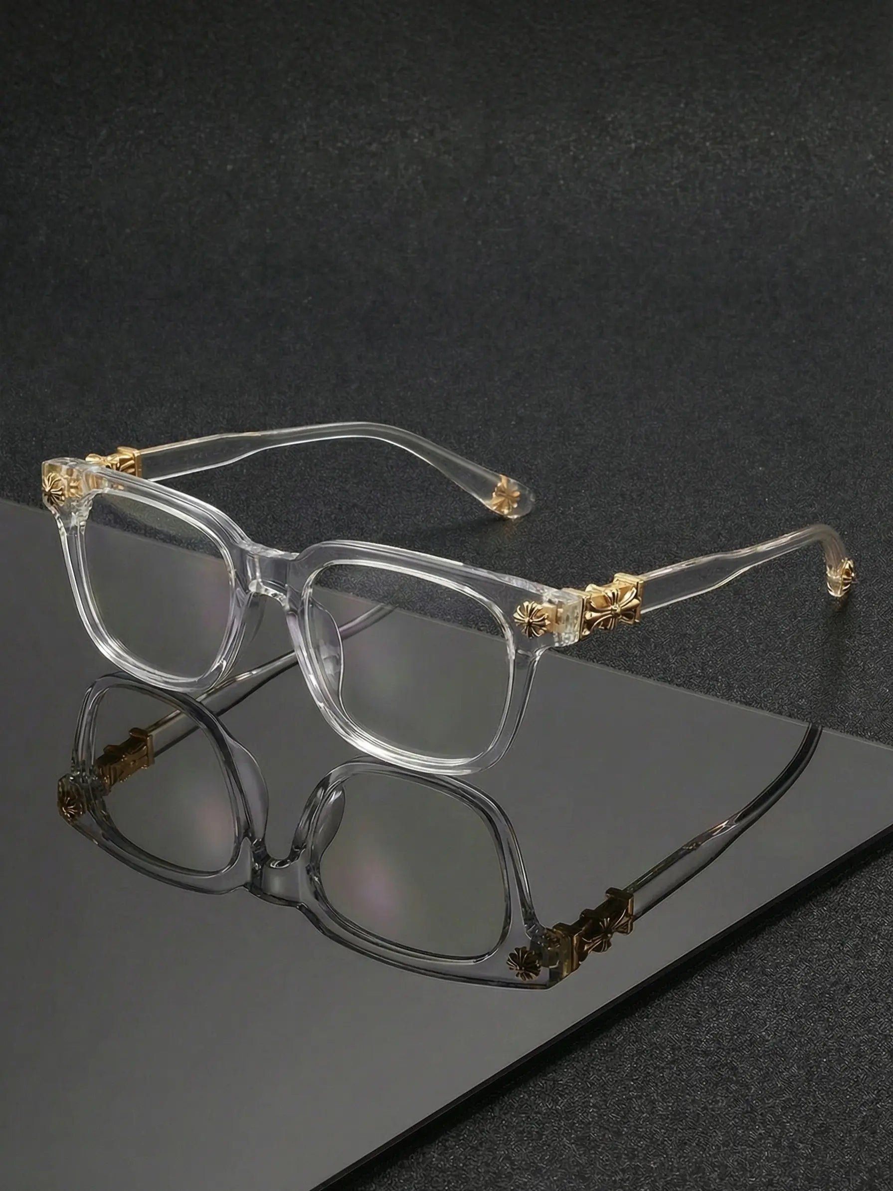 3 Pairs Fashion Square Frame Plain Glasses, Trendy Frames, Luxurious Cross Design for Unisex, Lightweight Retro Blue Light Blocking Eyewear, Computer Glasses, Square Glasses Set, Fashionable Frames Glasses, Square Frames Eyeglasses