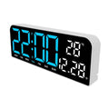 Modern LED Digital Alarm Clock with Glass - Bedside Clock, Multi-Functional Large Display, Time, Temperature, Day of Week, Auto Dimming, USB Port, Usb-Powered, Easy-To-Read for Seniors, Home Decor for Nightstand