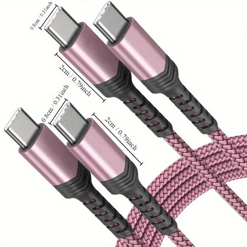 100W PD Super Fast Charging Type C to Type C Data Cable, High-Speed USB-C to USB-A Charging Cable, Durable Braided Design, Charger Cable, Compatible with Iphone 15, Macbook, Ipad, Xiaomi