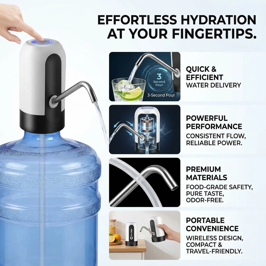 5 Gal Water Bottle Dispenser – USB Electric Pump for Home & Office