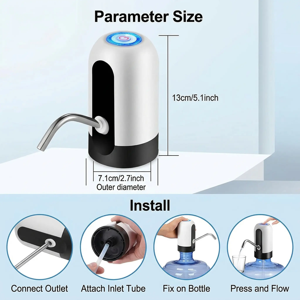 5 Gal Water Bottle Dispenser – USB Electric Pump for Home & Office