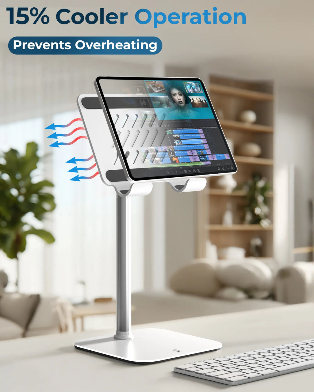 Cooper Tabholder, 7-10" Height Adjustable Tablet Stand, Premium Ipad Stand for Desk, 270° Tilt Portable Monitor Holder for 15.6-17" Displays, for All Smartphone, Ipad, Kindle, Surface, Samsung Tablets Adjustable,Multi-Device,Stand