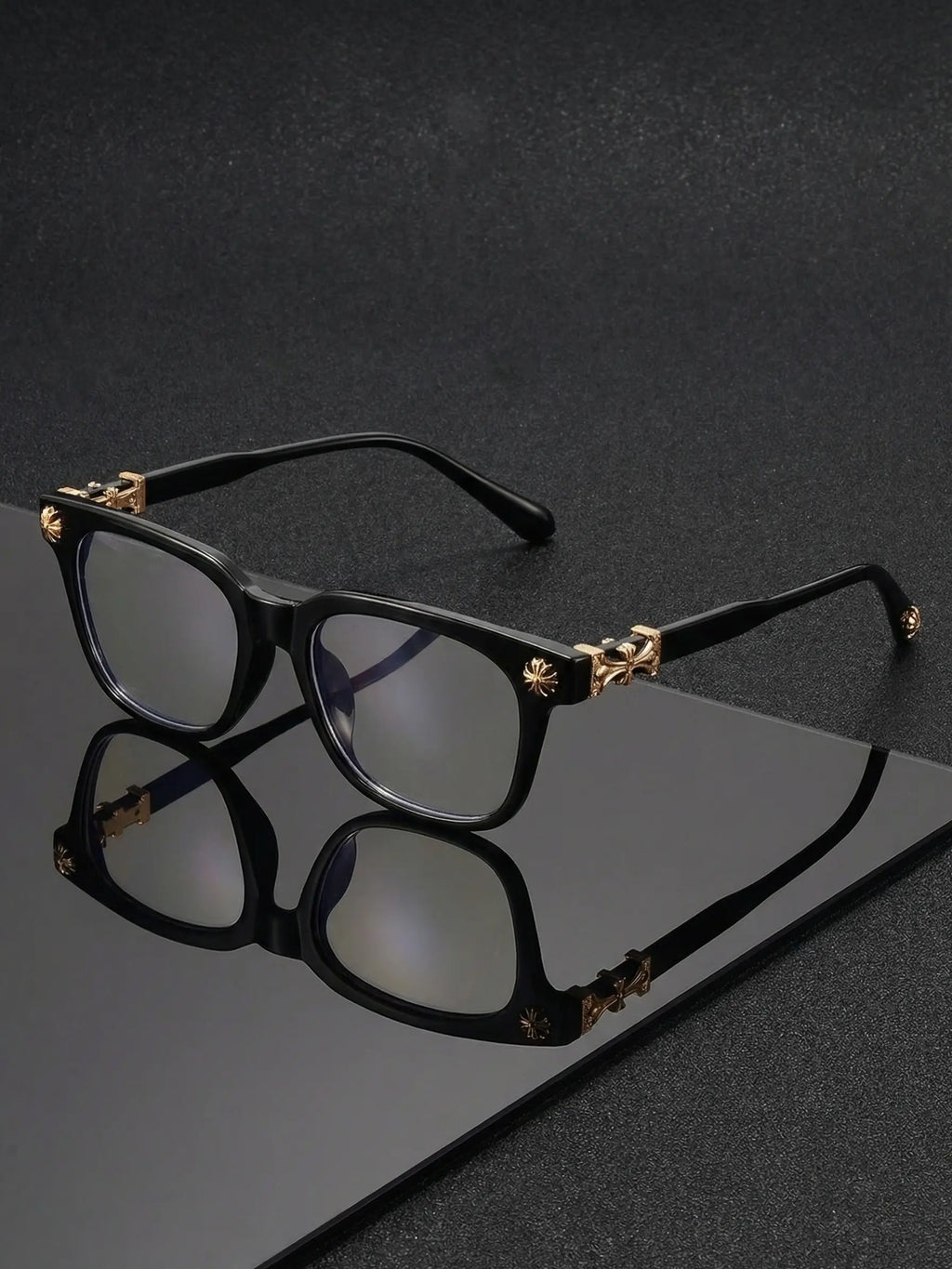 3 Pairs Fashion Square Frame Plain Glasses, Trendy Frames, Luxurious Cross Design for Unisex, Lightweight Retro Blue Light Blocking Eyewear, Computer Glasses, Square Glasses Set, Fashionable Frames Glasses, Square Frames Eyeglasses