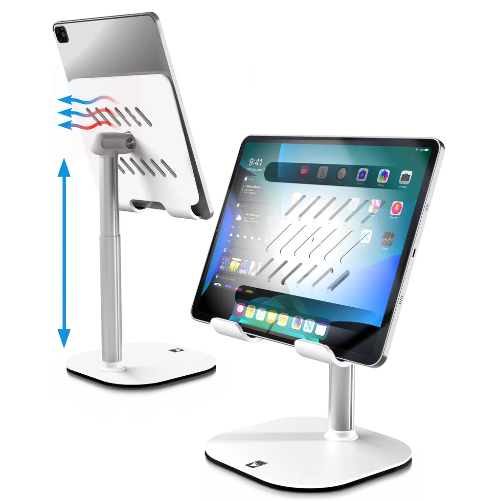 Cooper Tabholder, 7-10" Height Adjustable Tablet Stand, Premium Ipad Stand for Desk, 270° Tilt Portable Monitor Holder for 15.6-17" Displays, for All Smartphone, Ipad, Kindle, Surface, Samsung Tablets Adjustable,Multi-Device,Stand