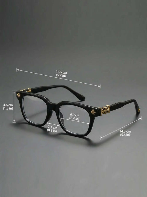 3 Pairs Fashion Square Frame Plain Glasses, Trendy Frames, Luxurious Cross Design for Unisex, Lightweight Retro Blue Light Blocking Eyewear, Computer Glasses, Square Glasses Set, Fashionable Frames Glasses, Square Frames Eyeglasses