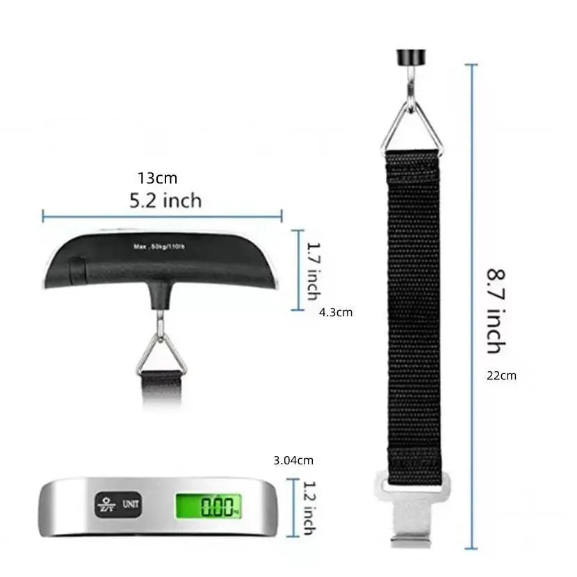 Portable Electronic Luggage Scale, 1 Count Handheld Digital Display Scale, Handheld Digital Display Scale for Home, Travel, Office, School