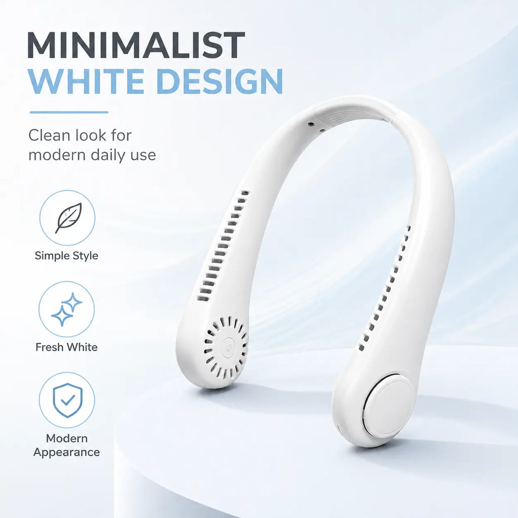 Hands-Free Neck Fan – Portable Wearable Cooling, Lightweight U-Shaped Design for Summer Travel, Outdoor Activities, Office, Commuting & Everyday Comfort