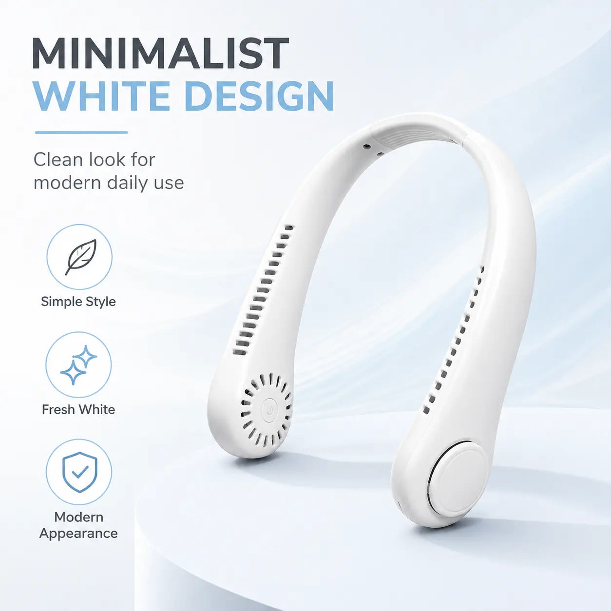Hands-Free Neck Fan – Portable Wearable Cooling, Lightweight U-Shaped Design for Summer Travel, Outdoor Activities, Office, Commuting & Everyday Comfort