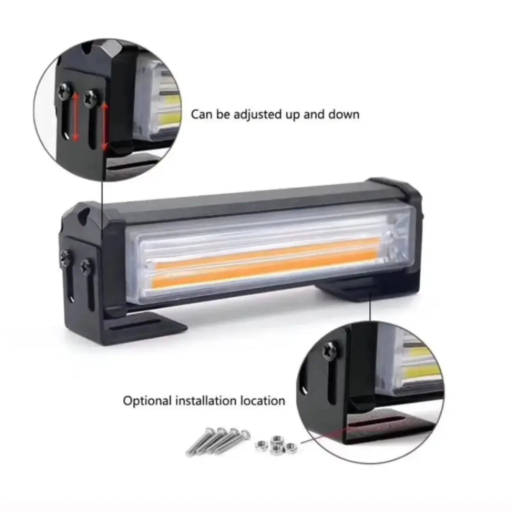 Truck COB LED Flashing Light, Car Grille Warning Lamp & Roof Alert Light, Universal 12 V/24 V Strobe Car Light with Multiple Flash Modes and Aluminum Housing