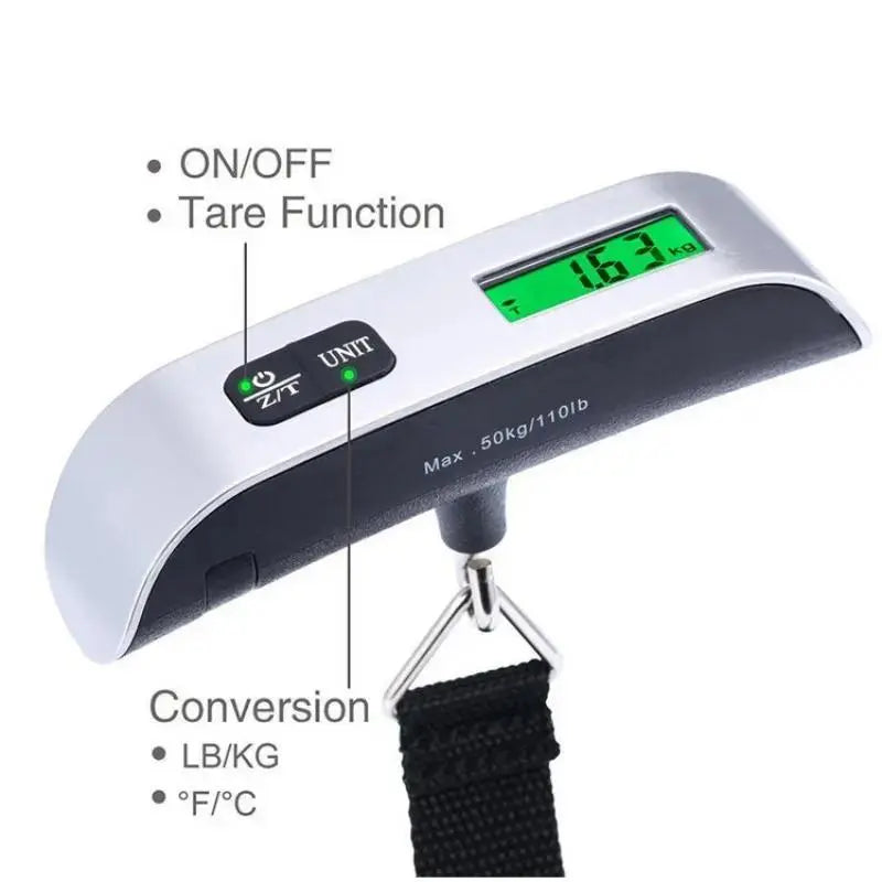 Portable Electronic Luggage Scale, 1 Count Handheld Digital Display Scale, Handheld Digital Display Scale for Home, Travel, Office, School