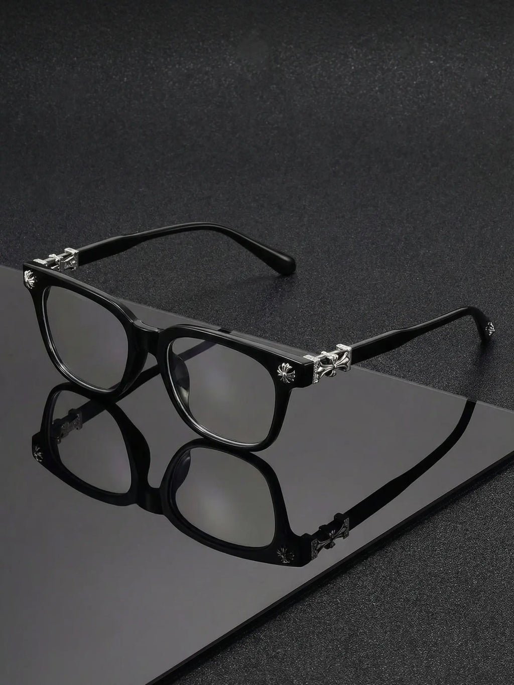 3 Pairs Fashion Square Frame Plain Glasses, Trendy Frames, Luxurious Cross Design for Unisex, Lightweight Retro Blue Light Blocking Eyewear, Computer Glasses, Square Glasses Set, Fashionable Frames Glasses, Square Frames Eyeglasses