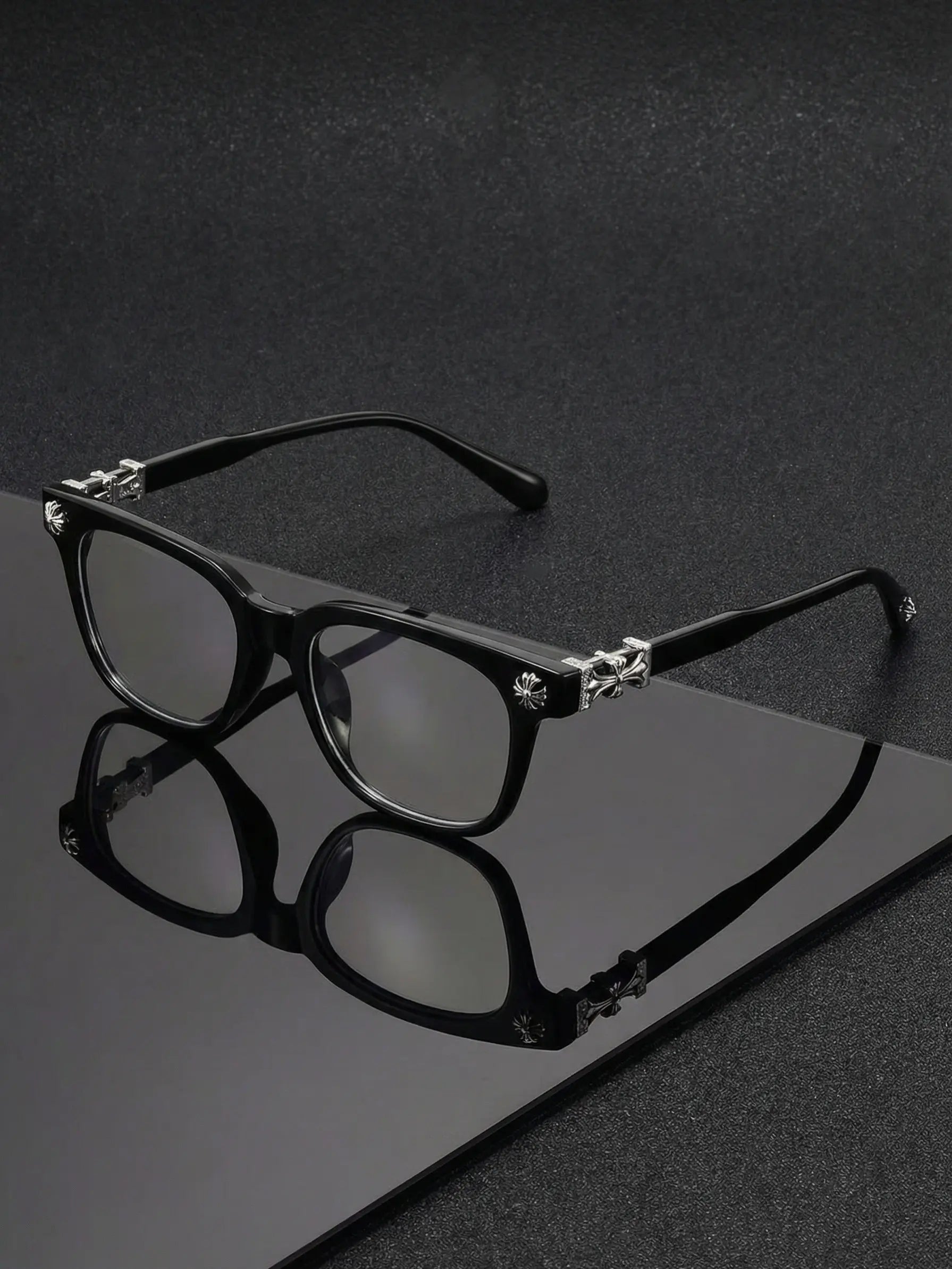 3 Pairs Fashion Square Frame Plain Glasses, Trendy Frames, Luxurious Cross Design for Unisex, Lightweight Retro Blue Light Blocking Eyewear, Computer Glasses, Square Glasses Set, Fashionable Frames Glasses, Square Frames Eyeglasses
