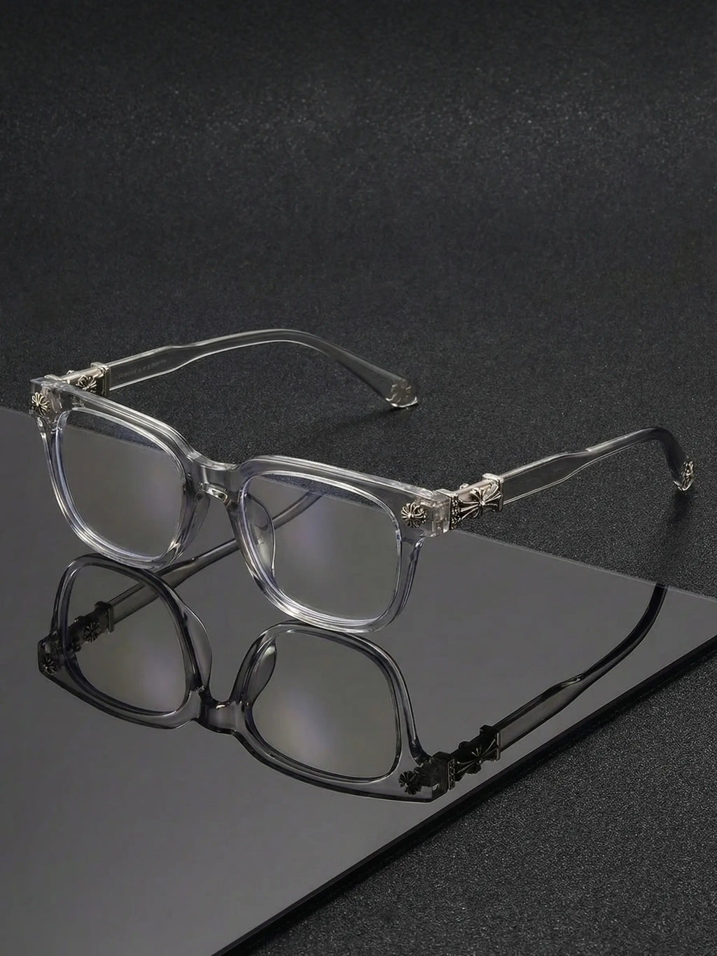 3 Pairs Fashion Square Frame Plain Glasses, Trendy Frames, Luxurious Cross Design for Unisex, Lightweight Retro Blue Light Blocking Eyewear, Computer Glasses, Square Glasses Set, Fashionable Frames Glasses, Square Frames Eyeglasses
