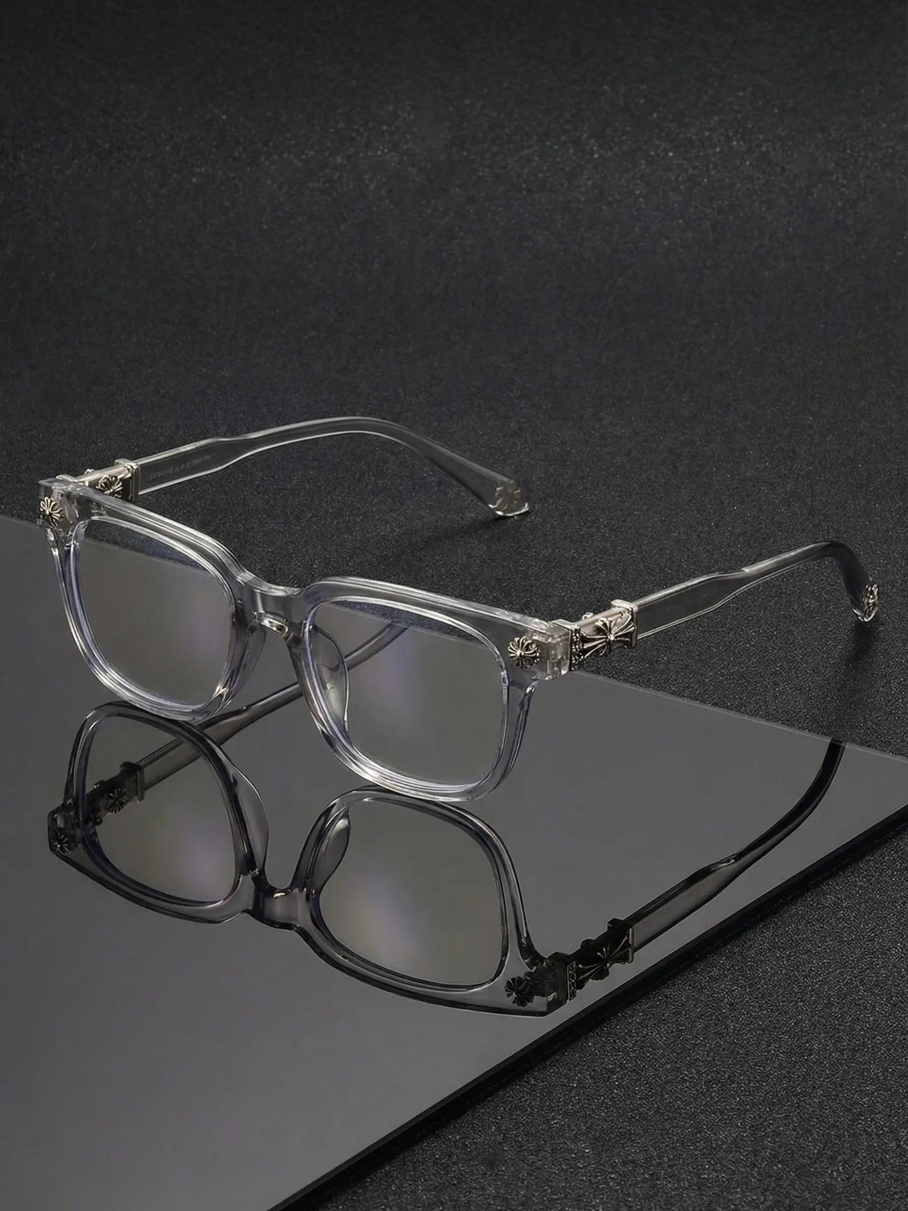 3 Pairs Fashion Square Frame Plain Glasses, Trendy Frames, Luxurious Cross Design for Unisex, Lightweight Retro Blue Light Blocking Eyewear, Computer Glasses, Square Glasses Set, Fashionable Frames Glasses, Square Frames Eyeglasses